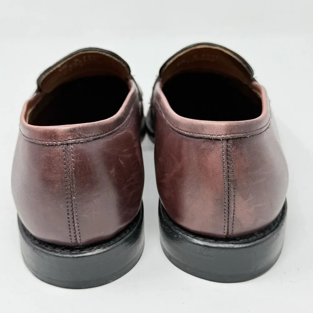 Allen Edmonds Lake Forest Penny Loafers Mens 9.5 D Burgundy Leather Dress Shoes